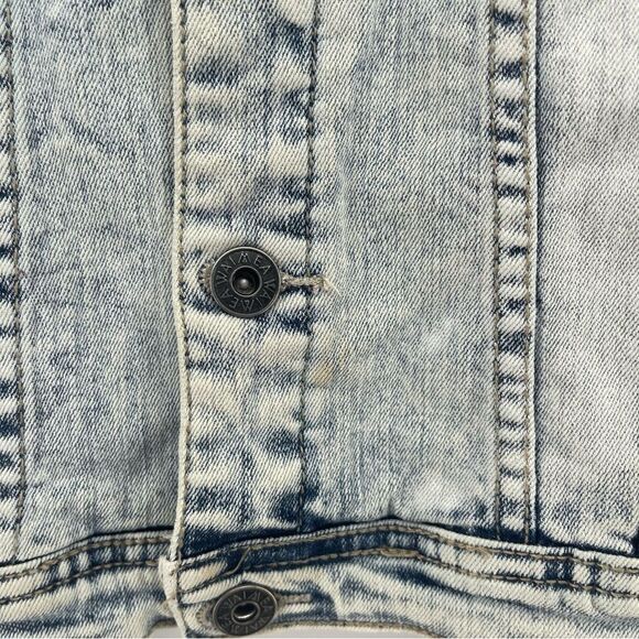 Waimea Boy’s Snow Gold Paint Tape Button Front Denim Jean Jacket Medium - Picture 6 of 17